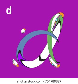 Vector Alphabet Typography Logo letter  with Cartoon Curvy Style