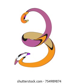 Vector Alphabet Typography Logo letter  with Cartoon Curvy Style