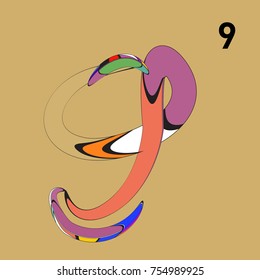 Vector Alphabet Typography Logo letter  with Cartoon Curvy Style
