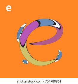 Vector Alphabet Typography Logo letter  with Cartoon Curvy Style