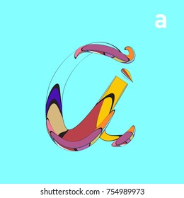 Vector Alphabet Typography Logo letter  with Cartoon Curvy Style