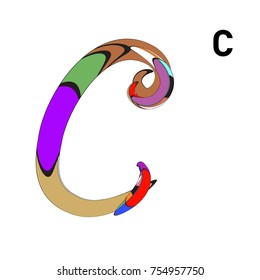 Vector Alphabet Typography Logo and Symbol letter with Cartoon Curvy Style