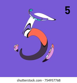 Vector Alphabet Typography Logo and Symbol letter with Cartoon Curvy Style