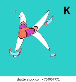 Vector Alphabet Typography Logo and Symbol letter with Cartoon Curvy Style