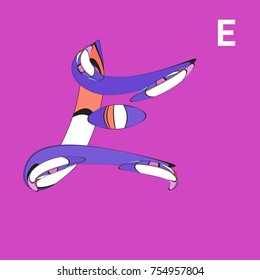 Vector Alphabet Typography Logo and Symbol letter with Cartoon Curvy Style