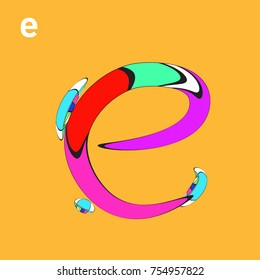 Vector Alphabet Typography Logo and Symbol letter with Cartoon Curvy Style