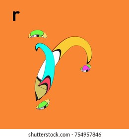 Vector Alphabet Typography Logo and Symbol letter with Cartoon Curvy Style