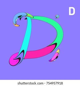 Vector Alphabet Typography Logo and Symbol letter with Cartoon Curvy Style
