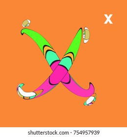 Vector Alphabet Typography Logo and Symbol letter with Cartoon Curvy Style