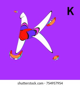 Vector Alphabet Typography Logo and Symbol letter with Cartoon Curvy Style
