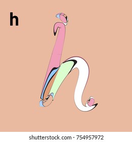 Vector Alphabet Typography Logo and Symbol letter with Cartoon Curvy Style