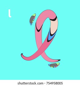 Vector Alphabet Typography Logo and Symbol letter with Cartoon Curvy Style