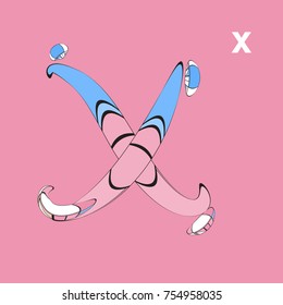 Vector Alphabet Typography Logo and Symbol letter with Cartoon Curvy Style