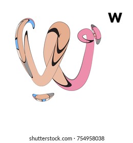 Vector Alphabet Typography Logo and Symbol letter with Cartoon Curvy Style