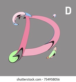 Vector Alphabet Typography Logo and Symbol letter with Cartoon Curvy Style
