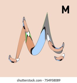 Vector Alphabet Typography Logo and Symbol letter with Cartoon Curvy Style