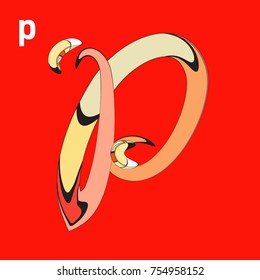 Vector Alphabet Typography Logo and Symbol letter with Cartoon Curvy Style
