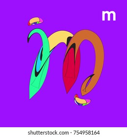 Vector Alphabet Typography Logo and Symbol letter with Cartoon Curvy Style