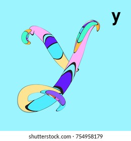Vector Alphabet Typography Logo and Symbol letter with Cartoon Curvy Style