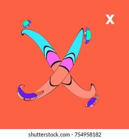 Vector Alphabet Typography Logo and Symbol letter with Cartoon Curvy Style