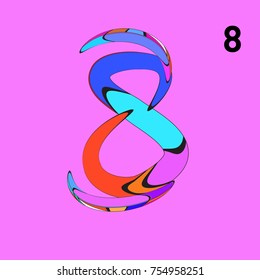 Vector Alphabet Typography Logo and Symbol letter with Cartoon Curvy Style