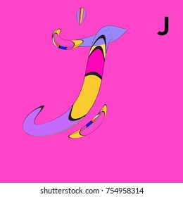 Vector Alphabet Typography Logo and Symbol letter with Cartoon Curvy Style