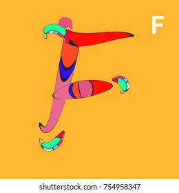 Vector Alphabet Typography Logo and Symbol letter with Cartoon Curvy Style