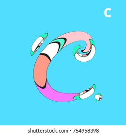 Vector Alphabet Typography Logo and Symbol letter with Cartoon Curvy Style