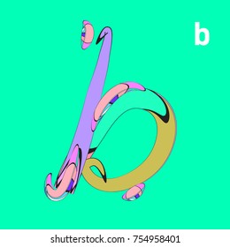 Vector Alphabet Typography Logo and Symbol letter with Cartoon Curvy Style