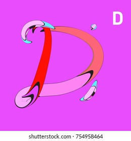 Vector Alphabet Typography Logo and Symbol letter with Cartoon Curvy Style