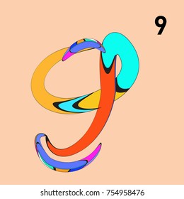 Vector Alphabet Typography Logo and Symbol letter with Cartoon Curvy Style