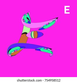 Vector Alphabet Typography Logo and Symbol letter with Cartoon Curvy Style