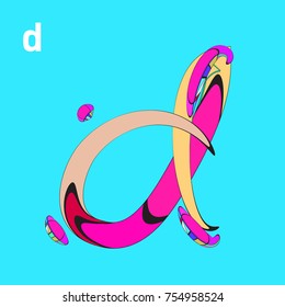 Vector Alphabet Typography Logo and Symbol letter with Cartoon Curvy Style