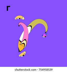 Vector Alphabet Typography Logo and Symbol letter with Cartoon Curvy Style
