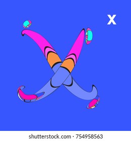Vector Alphabet Typography Logo and Symbol letter with Cartoon Curvy Style