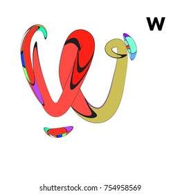 Vector Alphabet Typography Logo and Symbol letter with Cartoon Curvy Style