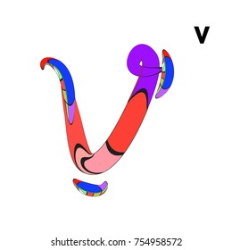 Vector Alphabet Typography Logo and Symbol letter with Cartoon Curvy Style