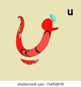 Vector Alphabet Typography Logo and Symbol letter with Cartoon Curvy Style