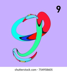 Vector Alphabet Typography Logo and Symbol letter with Cartoon Curvy Style