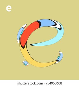 Vector Alphabet Typography Logo and Symbol letter with Cartoon Curvy Style