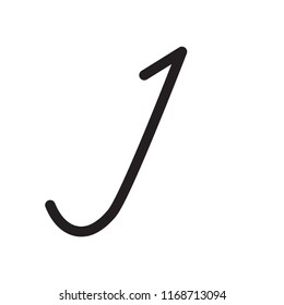 Vector alphabet, typography,.Handwritten font, black on white. ı letter