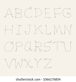 Vector alphabet. Unique custom characters. Hand writing for designs. illustration eps10