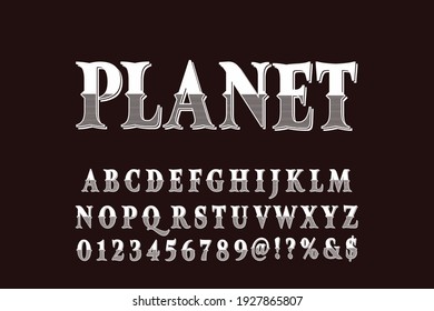 fuente vectorial vintage, diseño de tipo de letra, fondo de estilo oscuro