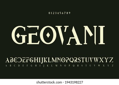 fuente vectorial vintage, diseño de tipo de letra, fondo de estilo verde