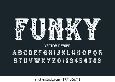 vector alphabet vintage font, typeface design, gray style background