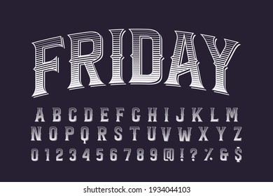 vector alphabet vintage font, violet and white style background, typeface design