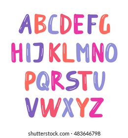 Vector alphabet.Capital letters. Hand drawn. 