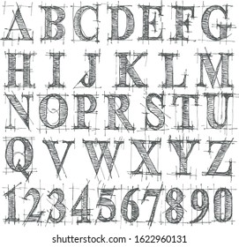 
vector alphabet.hand drawing alphabet with brush effect .a to z typeface