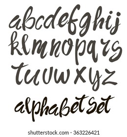 Vector alphabet.Hand drawn calligraphic font