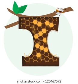 vector alphabetical of honeycomb I
